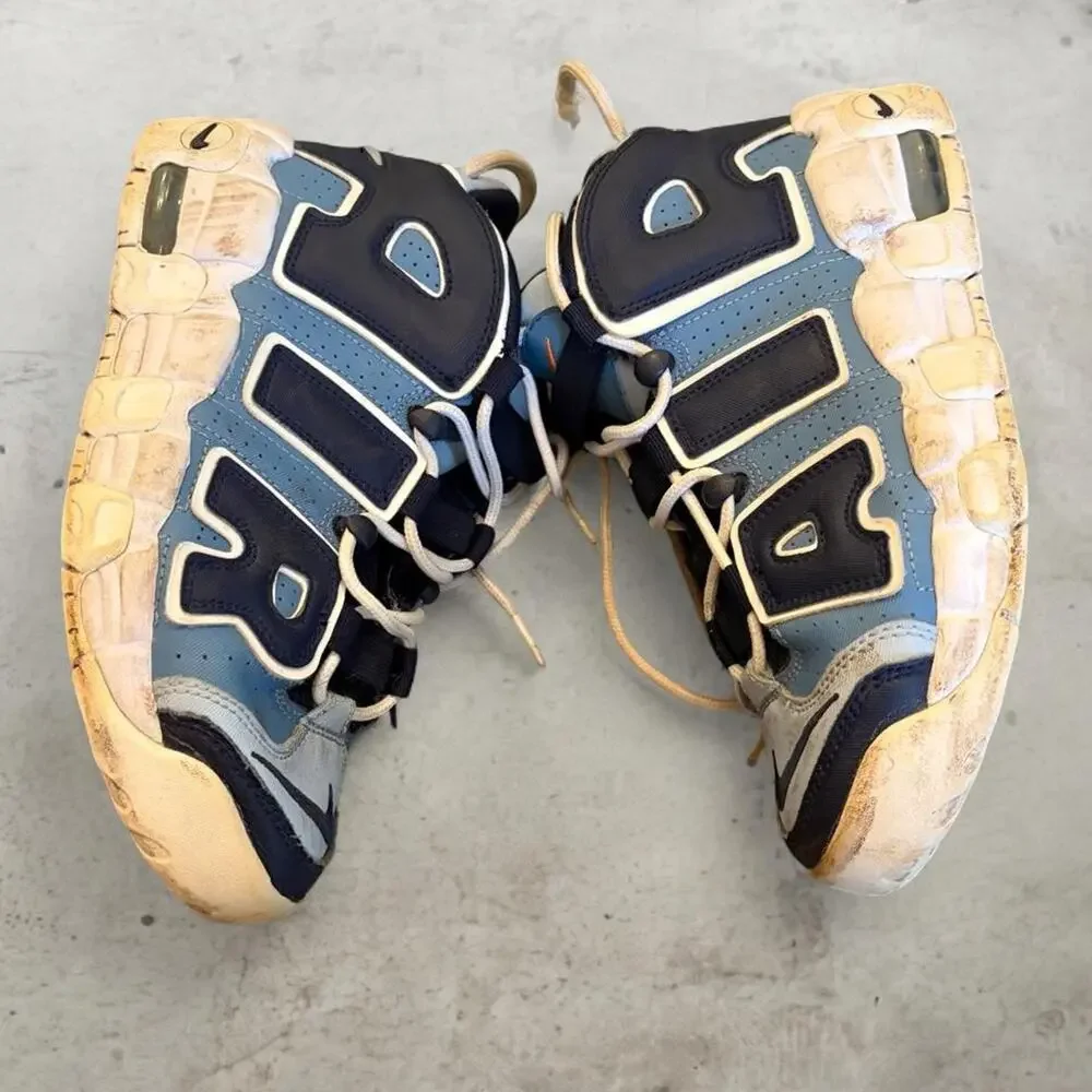 Nike Air More Uptempo Denim Blue Shoes Youth 6.5Y 415082-404